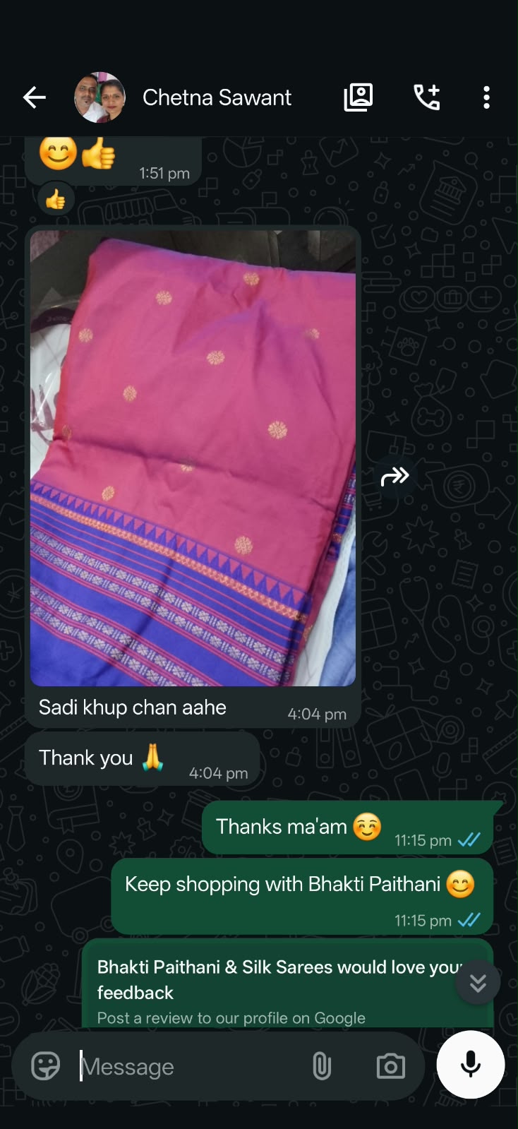 Bhakti Paithani customer experience